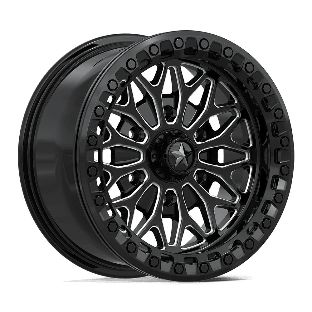 MSA Offroad Wheels MA53 BOLO UTV BEADLOCK 15x7 ET10 6x139.7 Gloss Black Milled