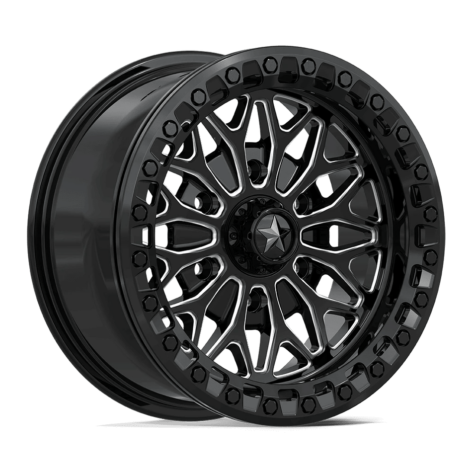 MSA Offroad Wheels MA53 BOLO UTV BEADLOCK 15x7 ET10 6x139.7 Gloss Black Milled