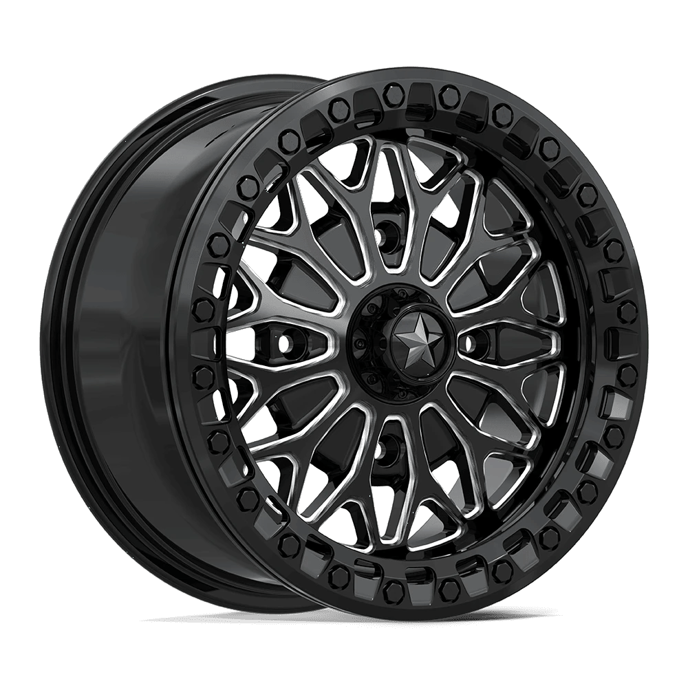MSA Offroad Wheels MA53 BOLO UTV BEADLOCK 15x7 ET38 4x110 Gloss Black Milled
