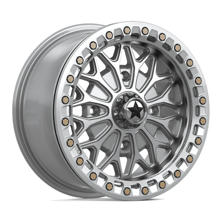 MSA Offroad Wheels MA53 BOLO UTV BEADLOCK 15x7 ET38 4x110 Gloss Silver w/ Machined Face