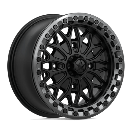 MSA Offroad Wheels MA53 BOLO UTV BEADLOCK 15x7 ET38 4x156 Matte Black w/ Gloss Gunmetal Ring