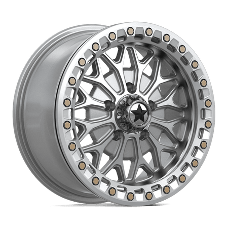 MSA Offroad Wheels MA53 BOLO UTV BEADLOCK 15x7 ET38 5x114.3 Gloss Silver w/ Machined Face