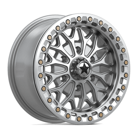 MSA Offroad Wheels MA53 BOLO UTV BEADLOCK 15x7 ET38 6x139.7 Gloss Silver w/ Machined Face