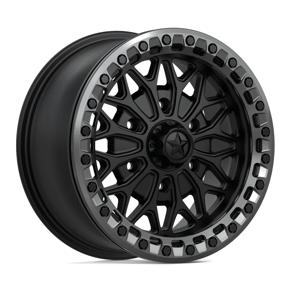 MSA Offroad Wheels MA53 BOLO UTV BEADLOCK 15x7 ET38 6x139.7 Matte Black w/ Gloss Gunmetal Ring