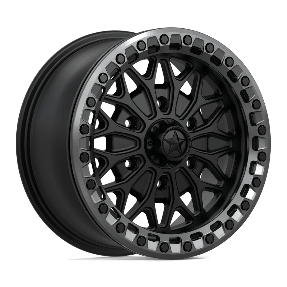 MSA Offroad Wheels MA53 BOLO UTV BEADLOCK 15x7 ET38 6x139.7 Matte Black w/ Gloss Gunmetal Ring
