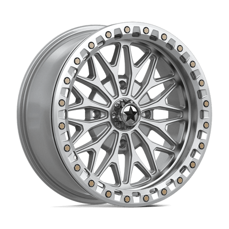 MSA Offroad Wheels MA53 BOLO UTV BEADLOCK 18x7 ET10 4x137 Gloss Silver w/ Machined Face