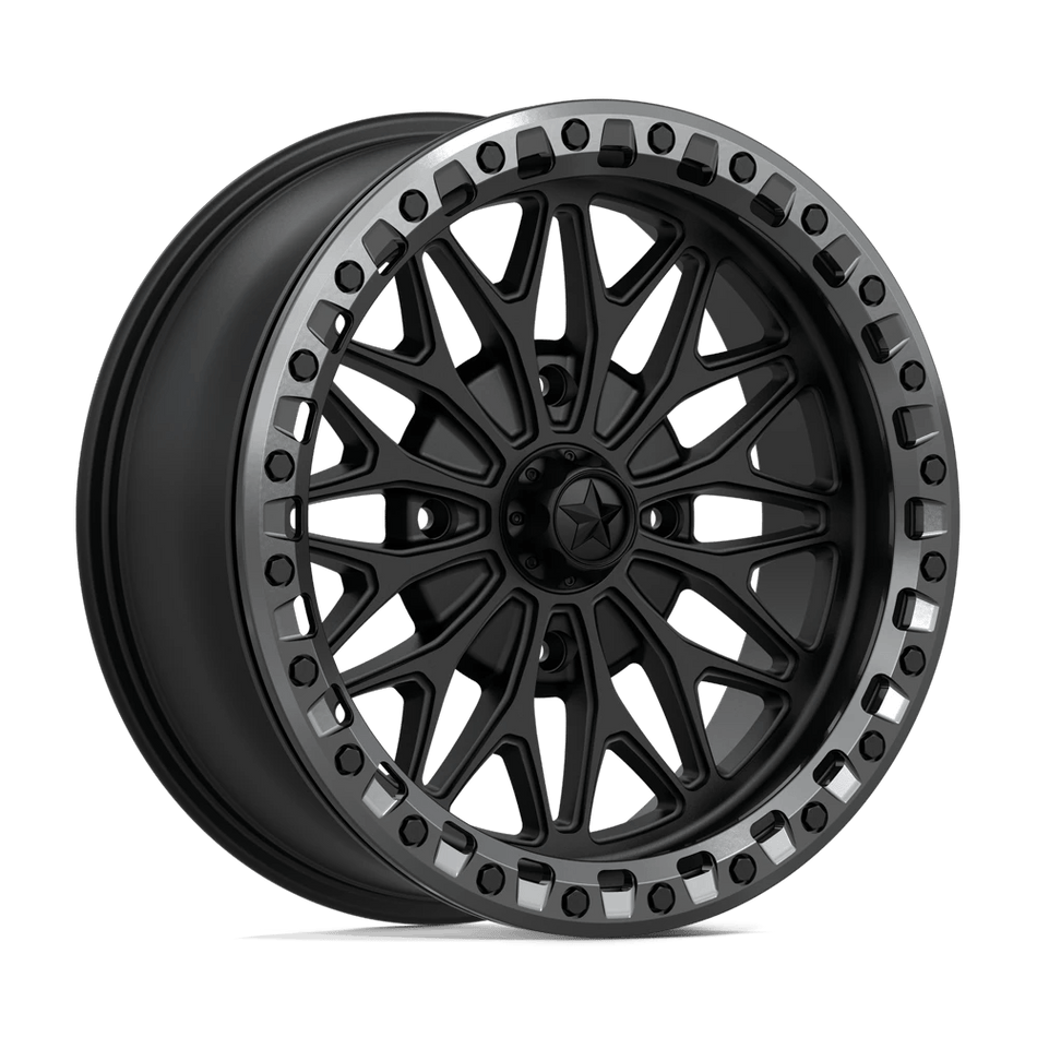 MSA Offroad Wheels MA53 BOLO UTV BEADLOCK 18x7 ET10 4x137 Matte Black w/ Gloss Gunmetal Ring