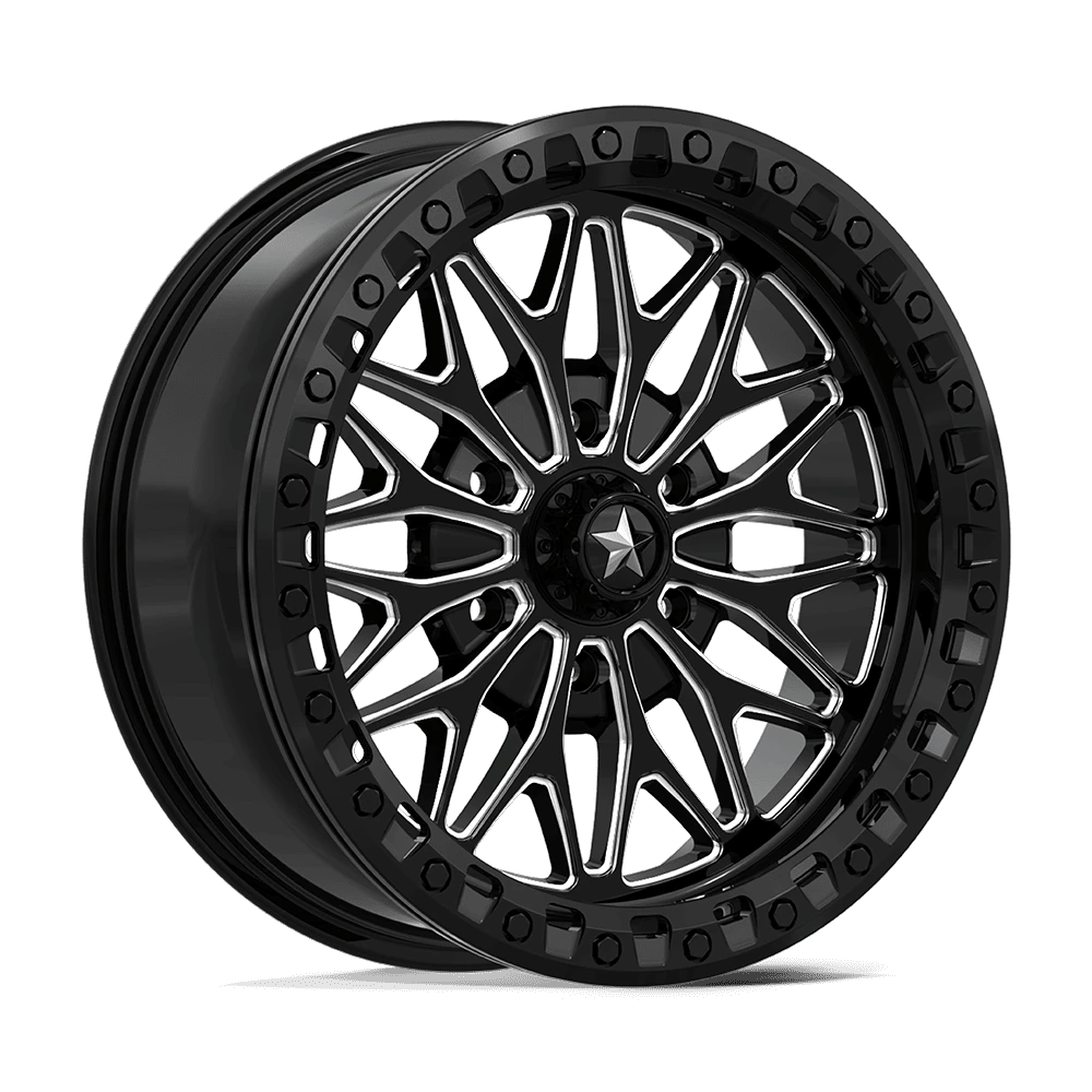 MSA Offroad Wheels MA53 BOLO UTV BEADLOCK 18x7 ET10 6x139.7 Gloss Black Milled