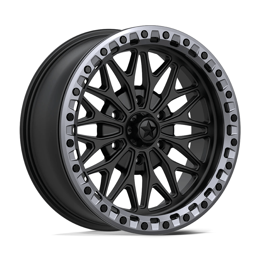 MSA Offroad Wheels MA53 BOLO UTV BEADLOCK 18x7 ET10 6x139.7 Matte Black w/ Gloss Gunmetal Ring