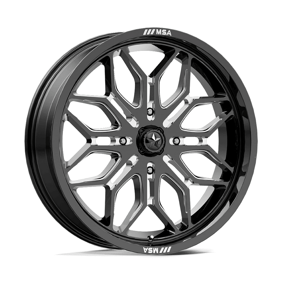 MSA Offroad Wheels M47 SNIPER UTV 20x7 ET10 4x156 Gloss Black Milled