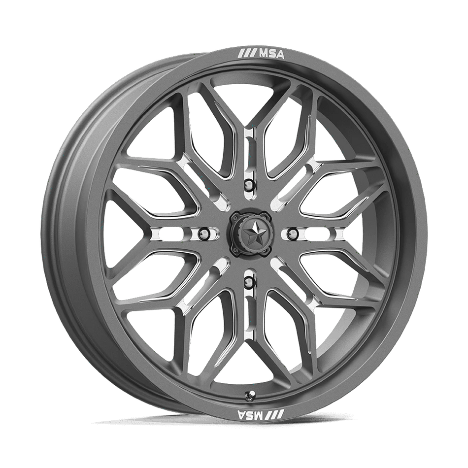 MSA Offroad Wheels M47 SNIPER UTV 24x7 ET10 4x156 Gunmetal Milled