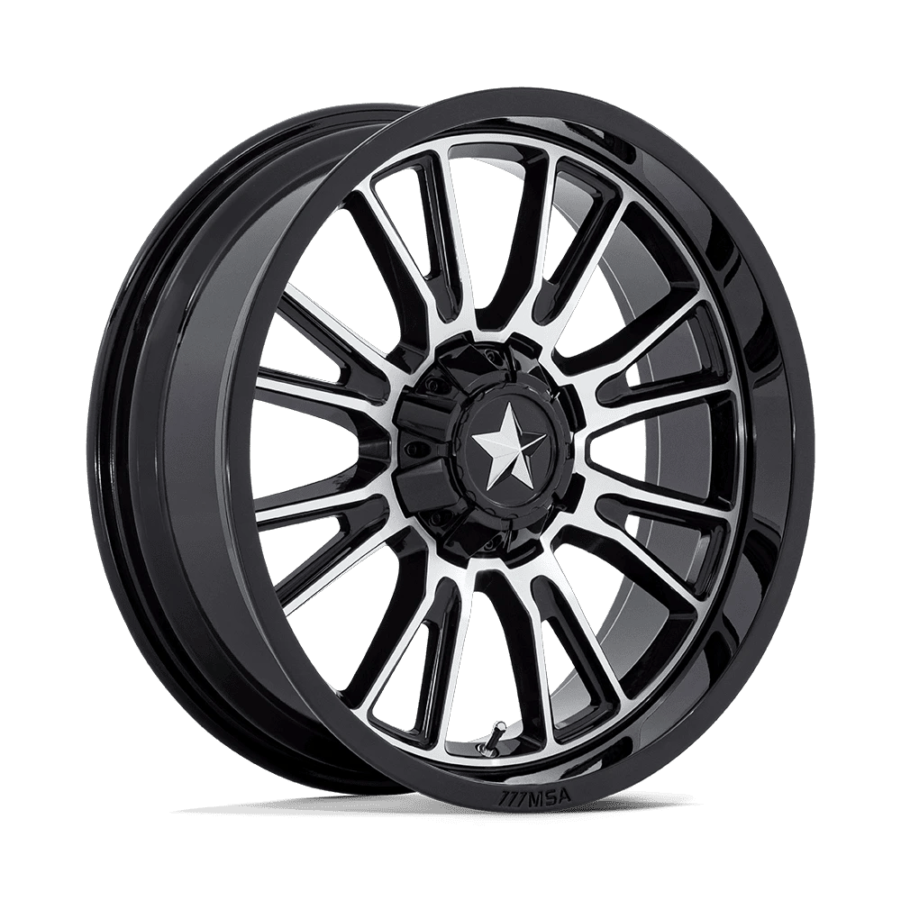 MSA Offroad Wheels M51 THUNDERLIPS UTV 22x7 ET0 4x137/156 Gloss Black Machined