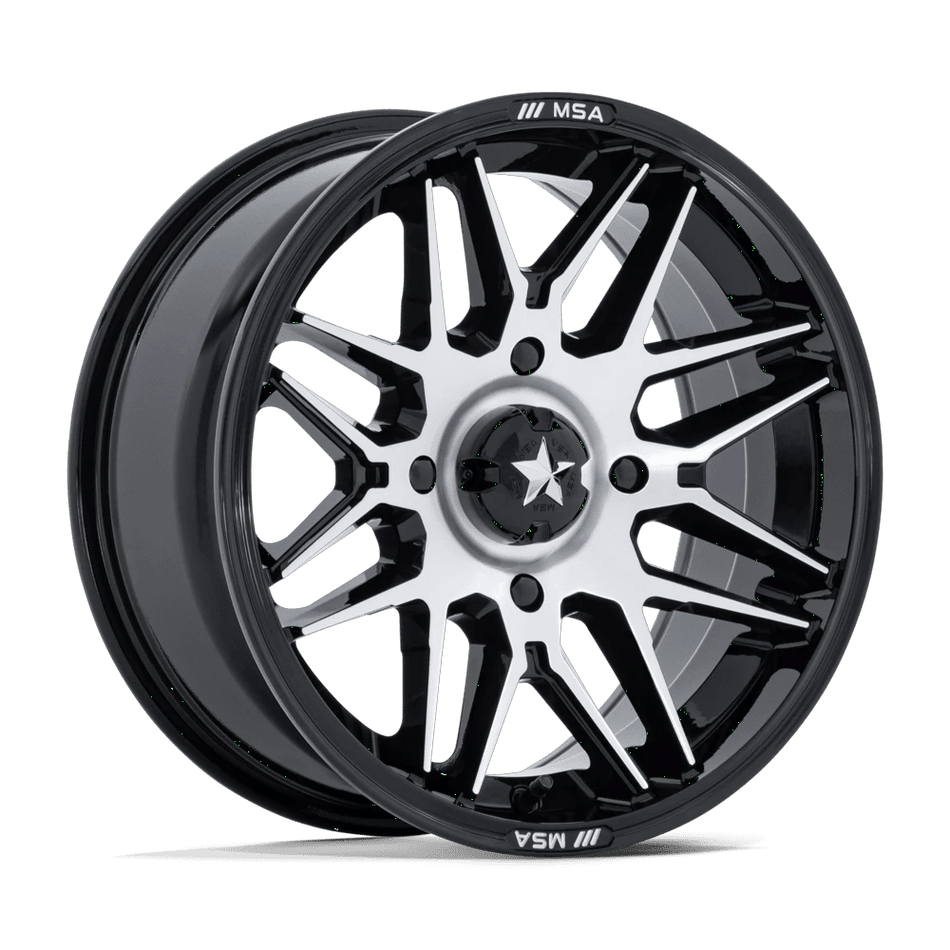 MSA Offroad Wheels M52 RADAR UTV 14x7 ET-47 4x137 Gloss Black Machined