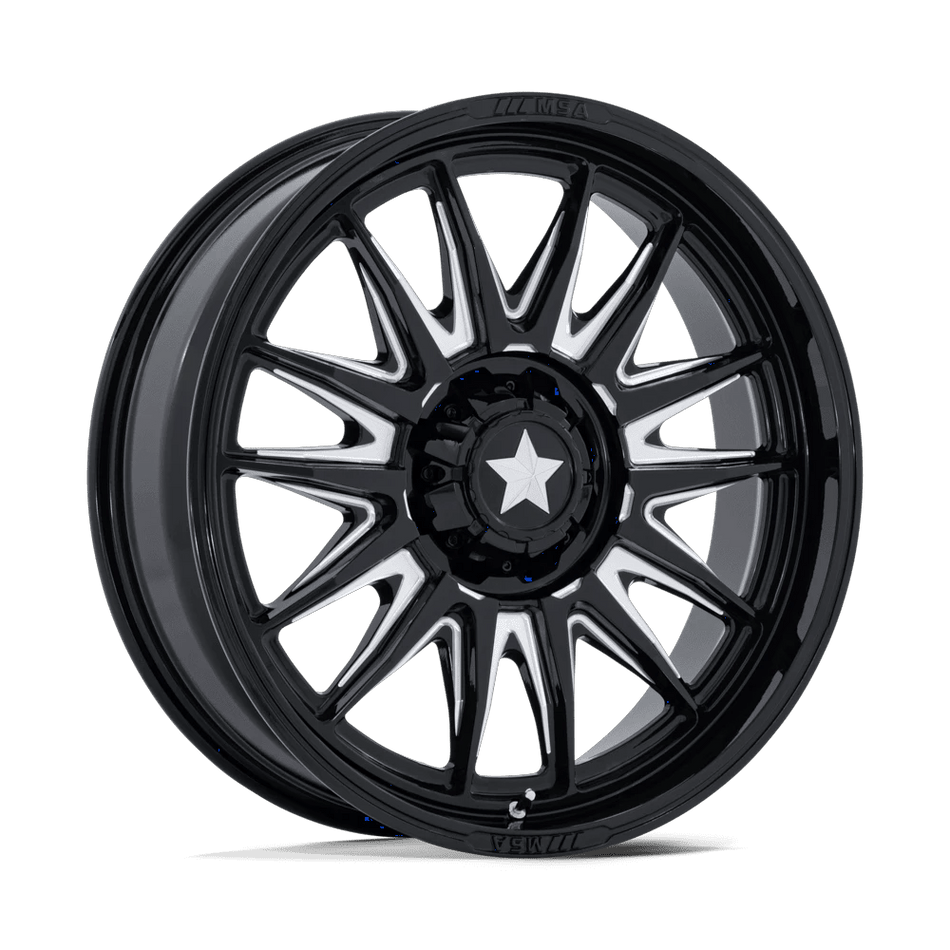 MSA Offroad Wheels M55 COMMANDER UTV 24x7 ET0 4x137/156 Gloss Black Milled