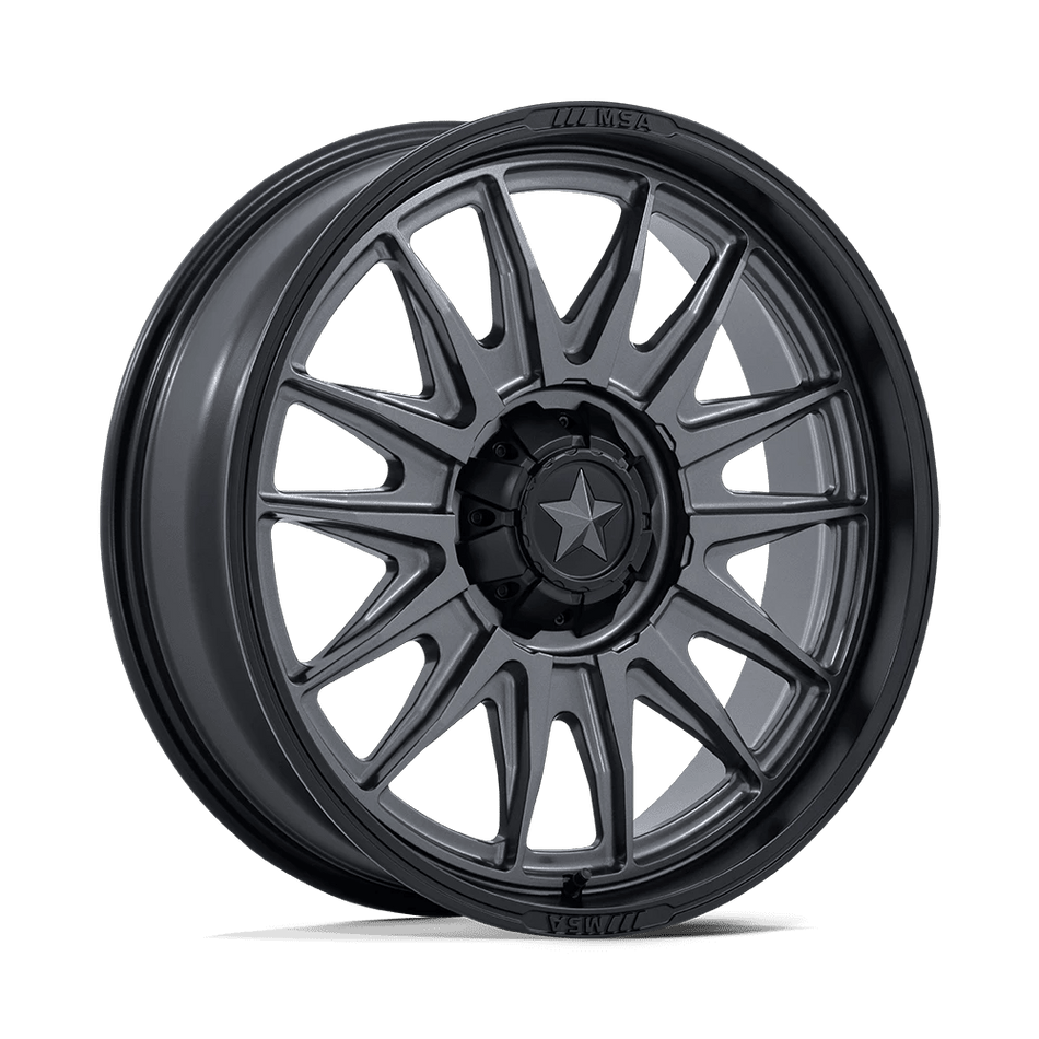 MSA Offroad Wheels M55 COMMANDER UTV 15x7 ET10 6x139.7 Matte Gunmetal w/ Matte Black Lip