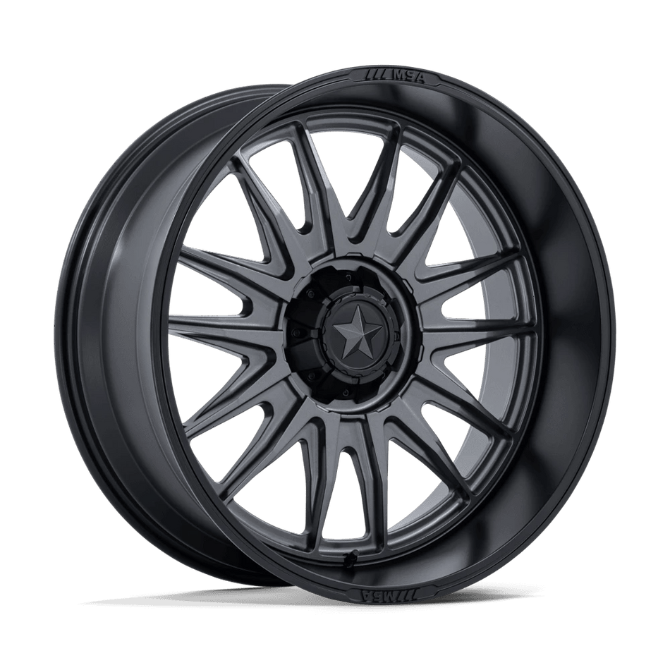 MSA Offroad Wheels M55 COMMANDER UTV 24x10 ET-25 6x139.7 Matte Gunmetal w/ Matte Black Lip