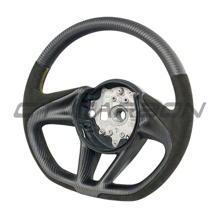 MCLAREN CARBON FIBRE & ALCANTARA CUSTOM STEERING WHEEL-Custom Steering Wheels-CT CARBON-CT Carbon - High-quality carbon fiber and gloss black aerodynamic parts for premium sports and luxury vehicles.