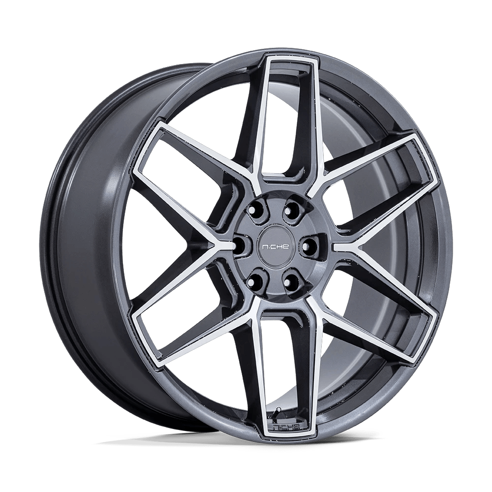 Niche 1PC NC281 RISE 24x10 ET20 5x112 Anthracite w/ Machined Face