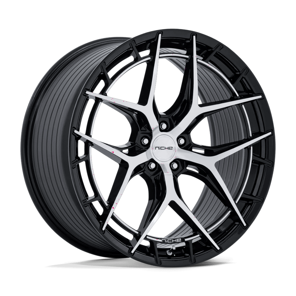 Niche 1PC NC286 RIVIERA 22x9 ET27 5x120 Gloss Black w/ Machined Face