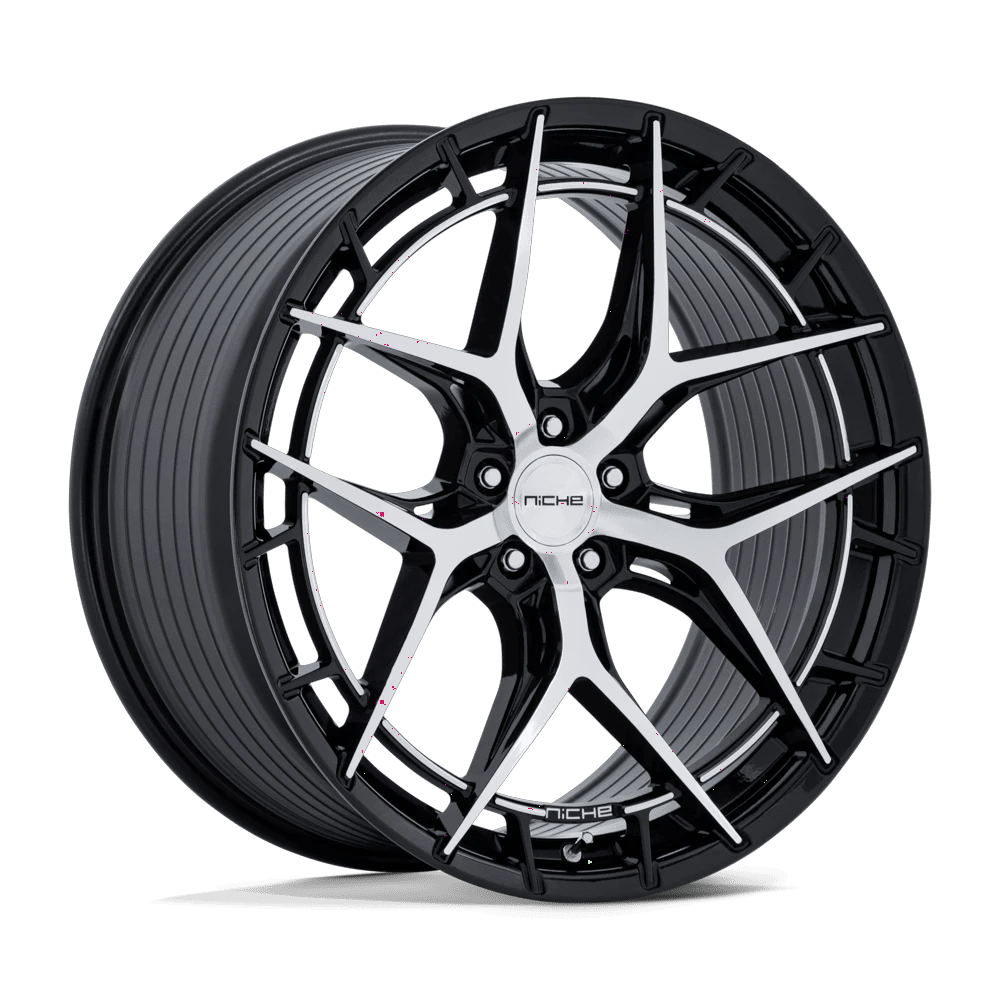 Niche 1PC NC286 RIVIERA 20x11 ET43 5x120 Gloss Black w/ Machined Face