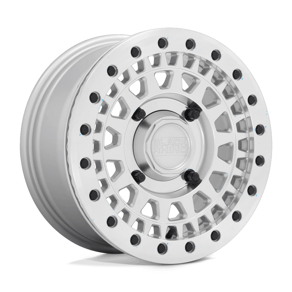 Black Rhino Hard Alloys - UTV PARKER UTV BEADLOCK 14x7 ET36 4x110 Silver w/ Mirror Cut Face