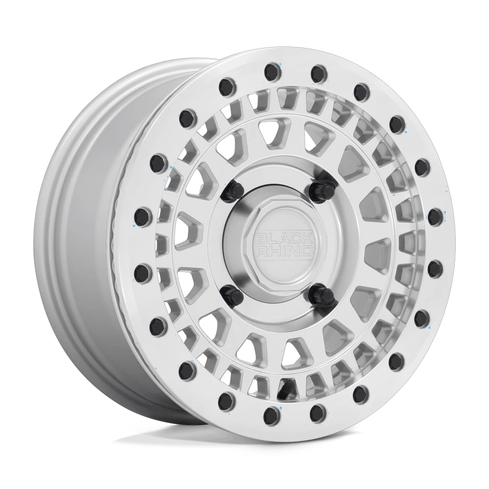 Black Rhino Hard Alloys - UTV PARKER UTV BEADLOCK 15x7 ET36 4x137 Silver w/ Mirror Cut Face