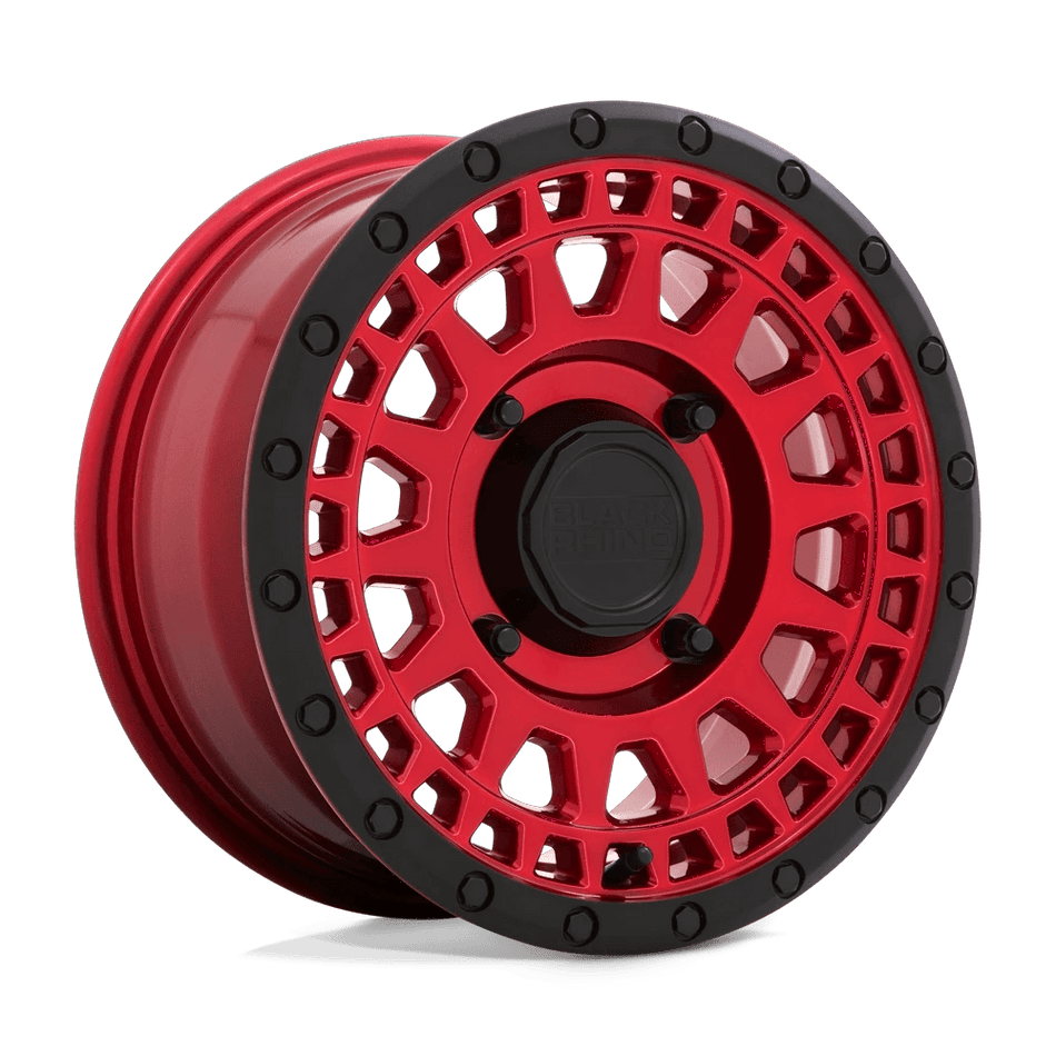 Black Rhino Hard Alloys - UTV PARKER UTV 14x7 ET52 4x110 Candy Red w/ Black Lip
