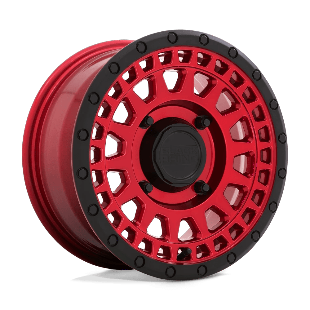 Black Rhino Hard Alloys - UTV PARKER UTV 14x7 ET51 4x137 Candy Red w/ Black Lip