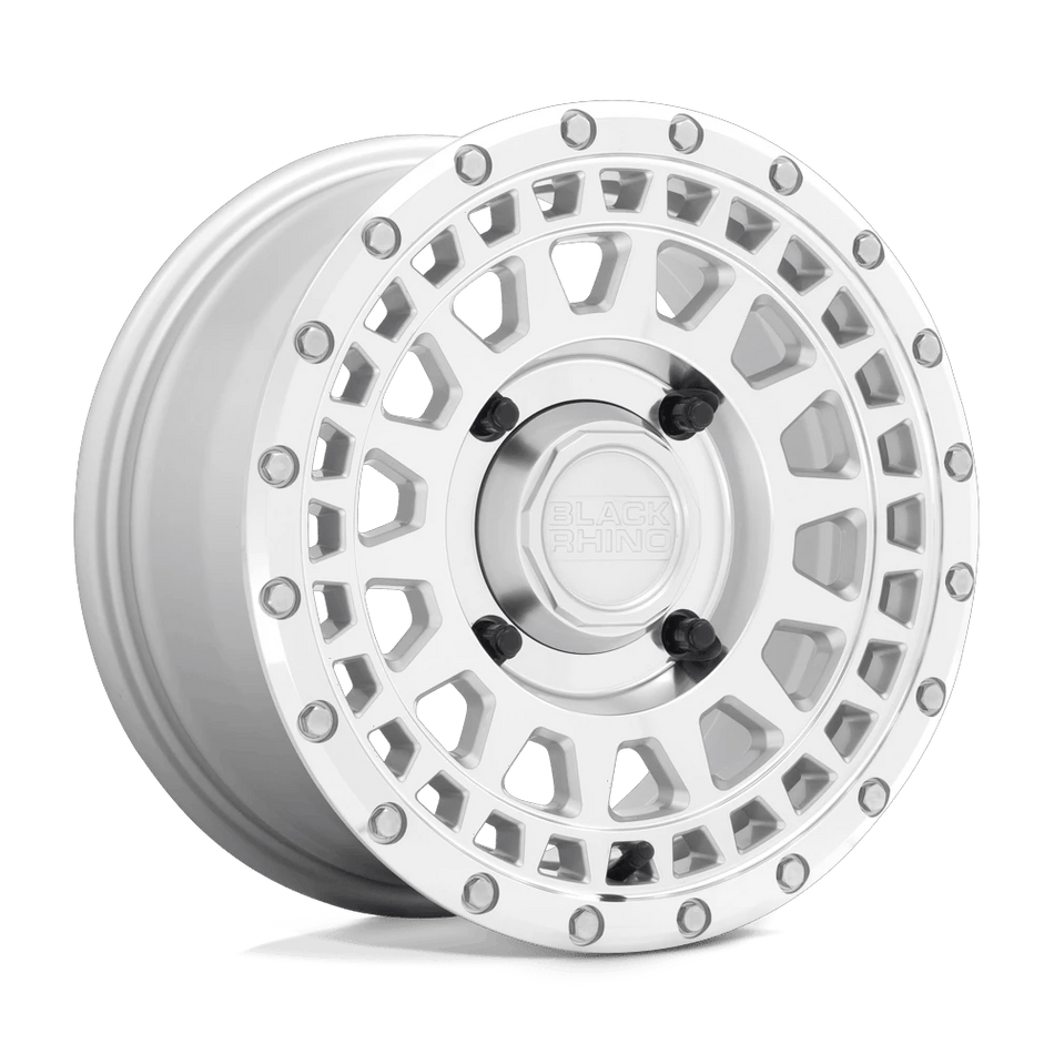 Black Rhino Hard Alloys - UTV PARKER UTV 14x7 ET36 4x110 Silver w/ Mirror Cut Face