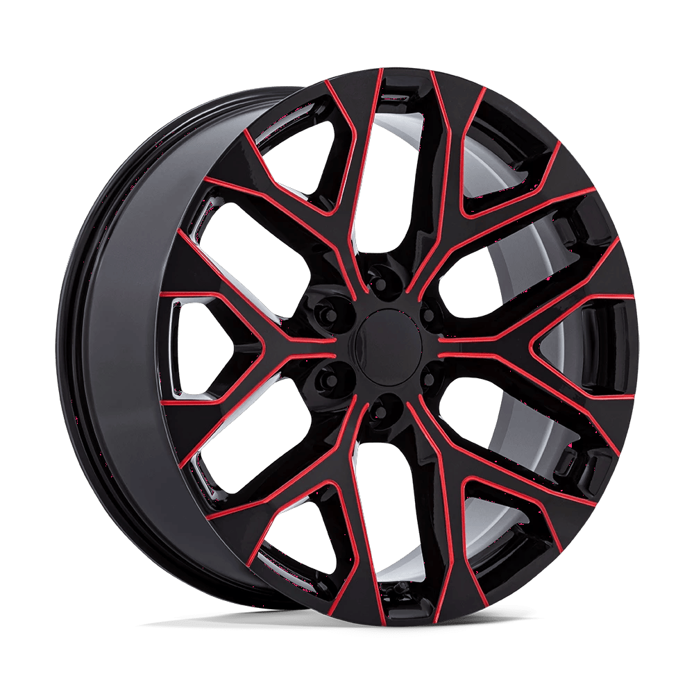Performance Replicas PR177 26x10 ET24 6x139.7 Gloss Black Milled w/ Red Tint