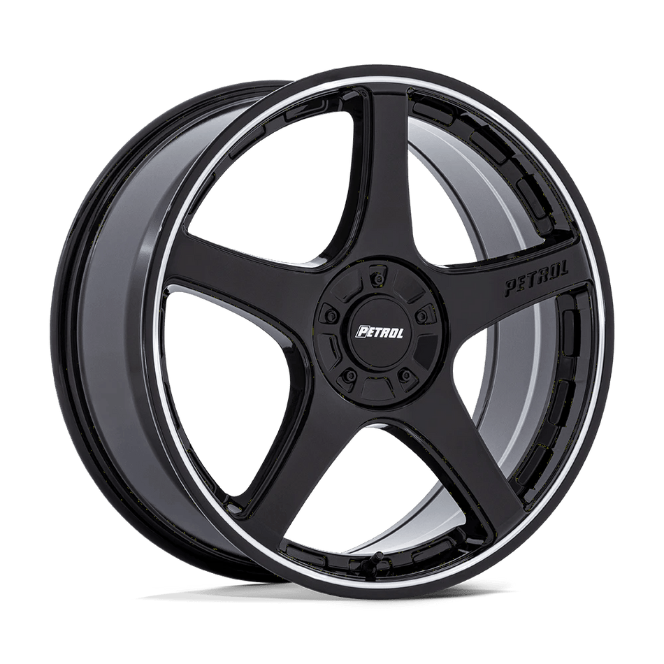 Petrol PE003 P2E 20x8.5 ET35 5x112/120 Gloss Black w/ Machined Lip