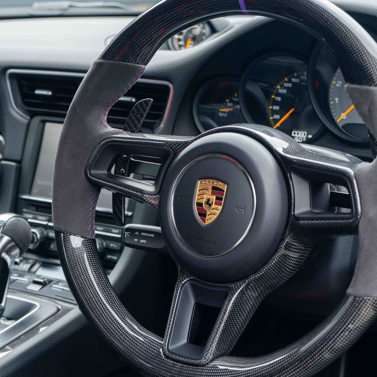 PORSCHE 911/CAYMAN/BOXSTER/CAYENNE/MACAN 2013+ MAGNETIC CARBON FIBRE PADDLES-Accessories-CT CARBON-CT Carbon - High-quality carbon fiber and gloss black aerodynamic parts for premium sports and luxury vehicles.