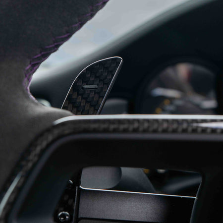 PORSCHE 911/CAYMAN/BOXSTER/CAYENNE/MACAN 2013+ MAGNETIC CARBON FIBRE PADDLES-Accessories-CT CARBON-CT Carbon - High-quality carbon fiber and gloss black aerodynamic parts for premium sports and luxury vehicles.