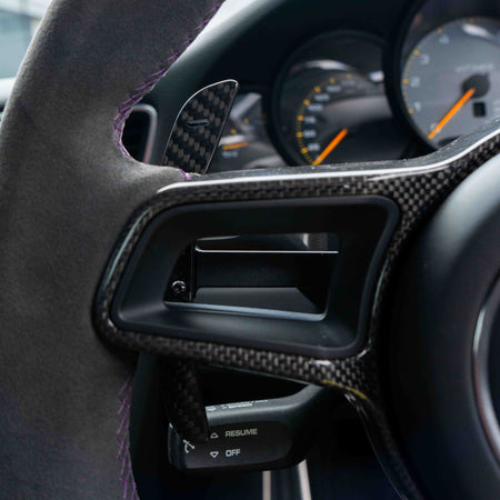 PORSCHE 911/CAYMAN/BOXSTER/CAYENNE/MACAN 2013+ MAGNETIC CARBON FIBRE PADDLES-Accessories-CT CARBON-CT Carbon - High-quality carbon fiber and gloss black aerodynamic parts for premium sports and luxury vehicles.