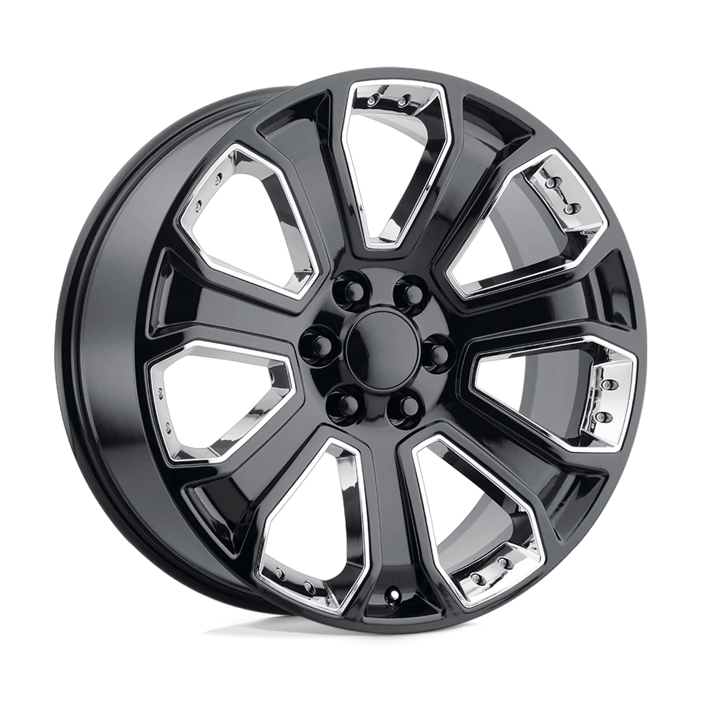 Performance Replicas PR113 22x9 ET24 6x139.7 Gloss Black w/ Accents