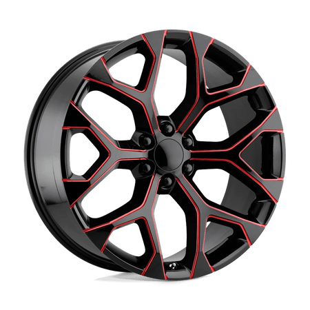 Performance Replicas PR176 26x10 ET24 6x139.7 Gloss Black Milled w/ Red Tint