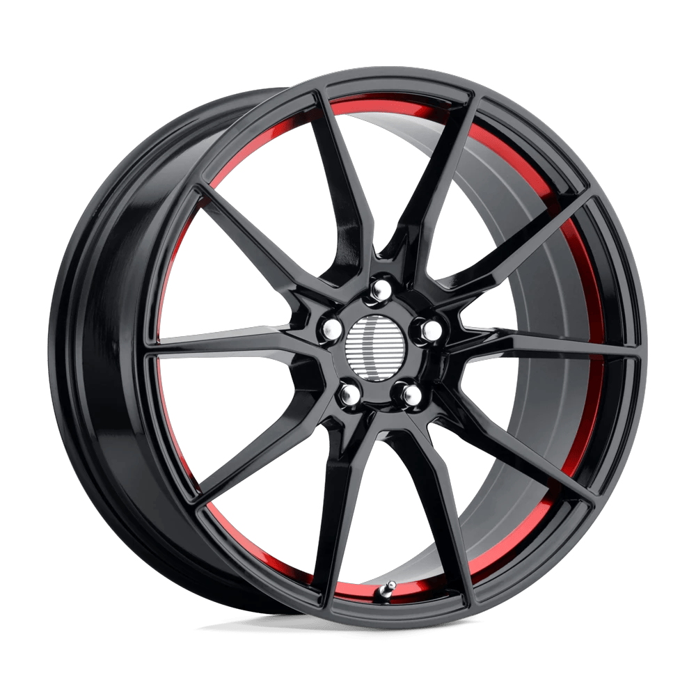 Performance Replicas PR193 20x9 ET30 5x114.3 Gloss Black Machined w/ Red Tint