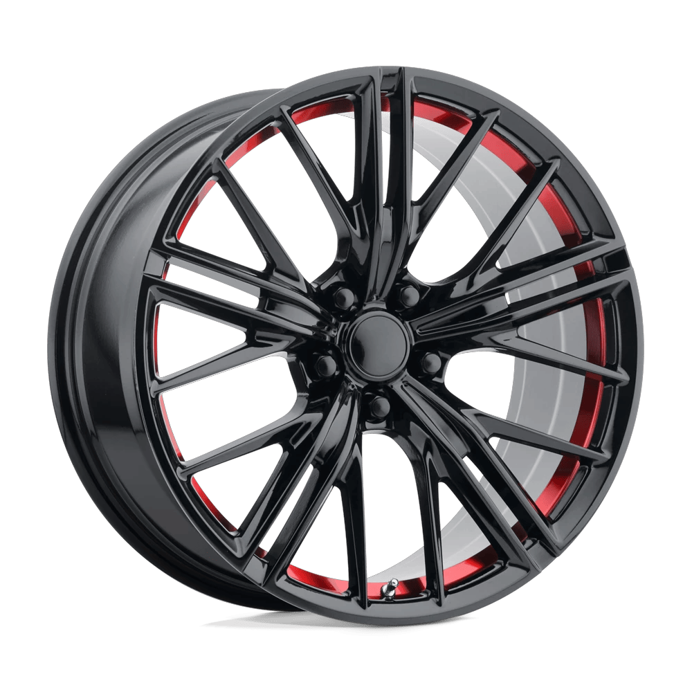 Performance Replicas PR194 20x10 ET35 5x120 Gloss Black Machined w/ Red Tint