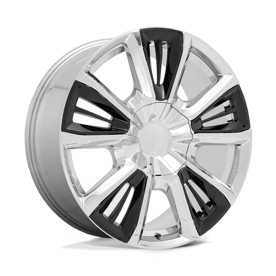 Performance Replicas PR212 22x9 ET28 6x139.7 Chrome w/ Gloss Black Accents