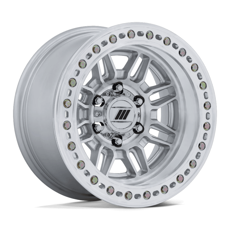 Pro Comp Alloys PA208 EQUALIZER BL 17x9 ET-38 6x139.7 Gloss Silver w/ Machined Face