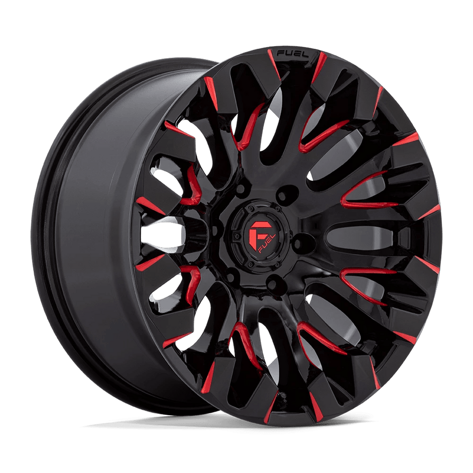 Fuel 1PC D829 QUAKE 18x9 ET1 6x135 Gloss Black Milled w/ Red Tint