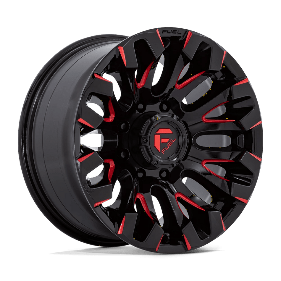 Fuel 1PC D829 QUAKE 18x9 ET1 8x170 Gloss Black Milled w/ Red Tint