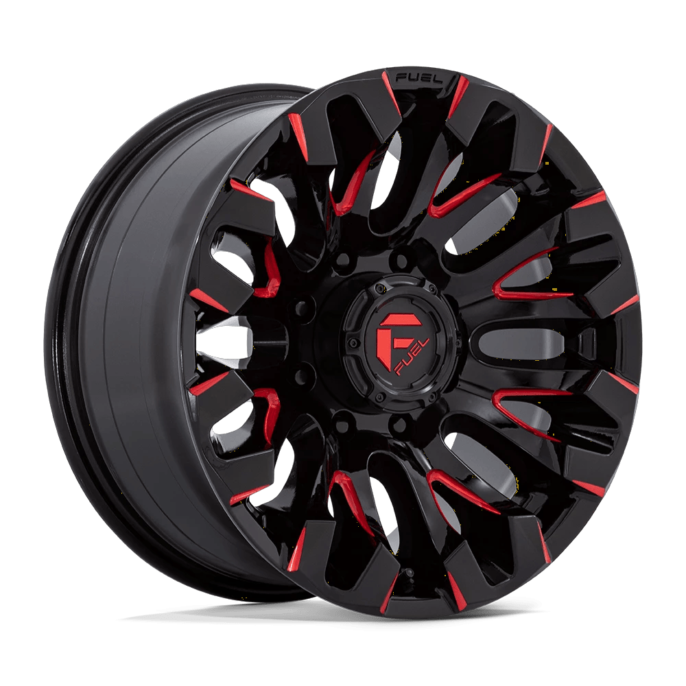 Fuel 1PC D829 QUAKE 18x9 ET1 8x165.1 Gloss Black Milled w/ Red Tint
