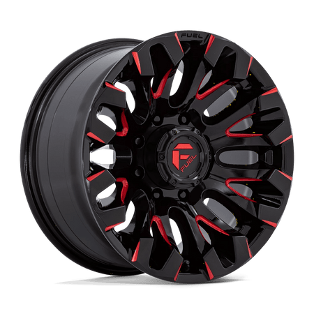 Fuel 1PC D829 QUAKE 18x9 ET1 8x165.1 Gloss Black Milled w/ Red Tint