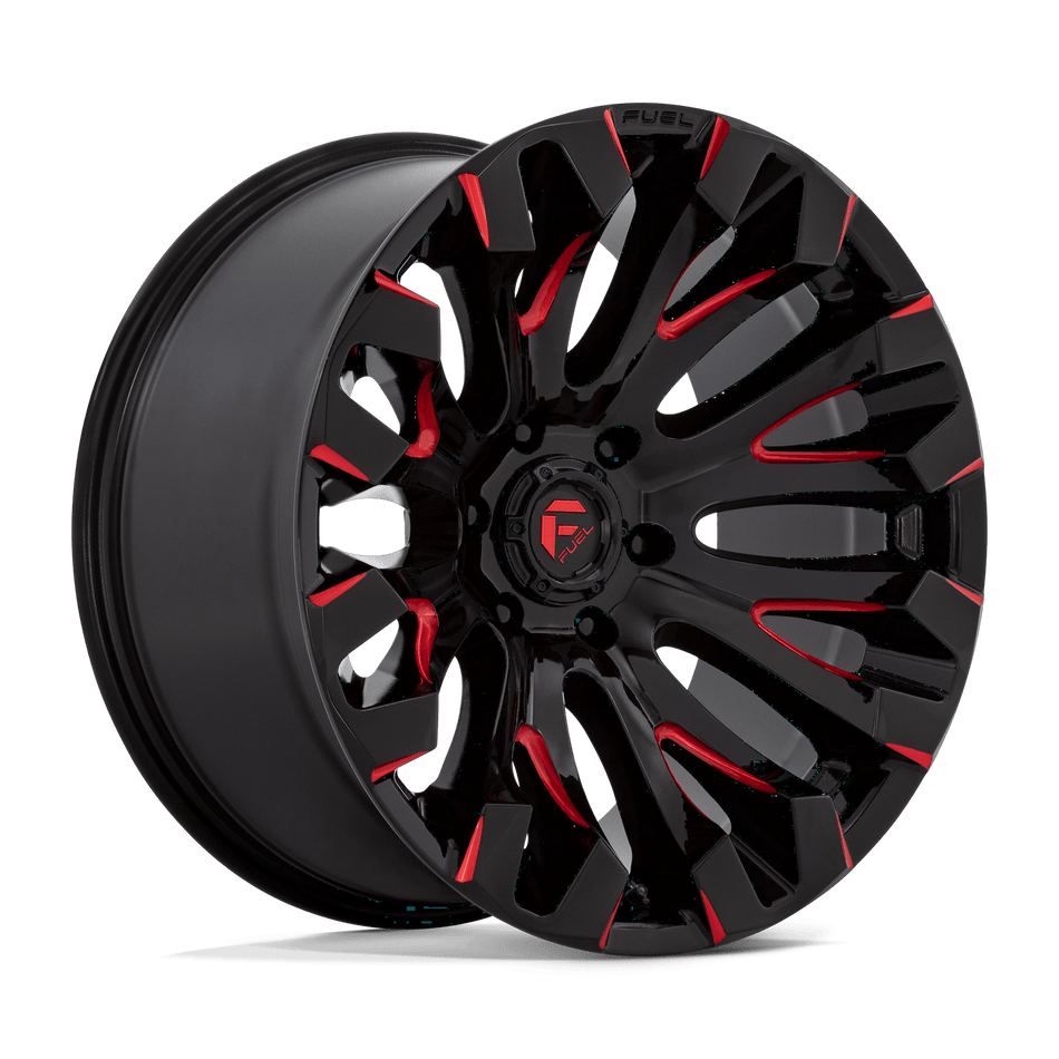 Fuel 1PC D829 QUAKE 20x9 ET1 5x150 Gloss Black Milled w/ Red Tint