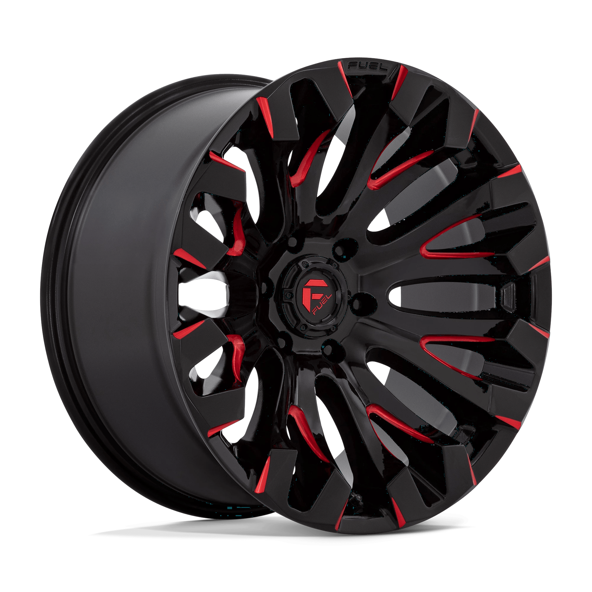 Fuel 1PC D829 QUAKE 18x9 ET1 5x150 Gloss Black Milled w/ Red Tint