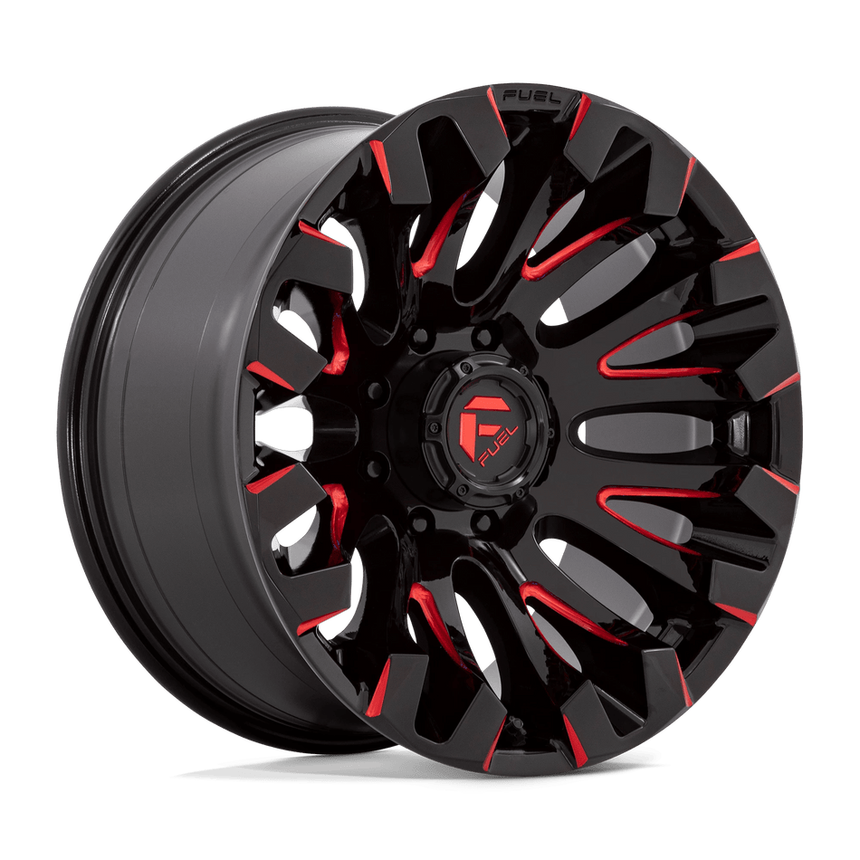 Fuel 1PC D829 QUAKE 20x10 ET-18 8x165.1 Gloss Black Milled w/ Red Tint
