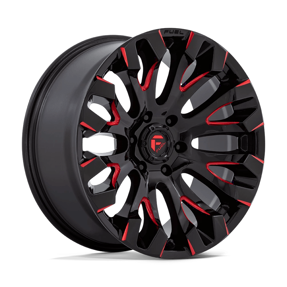 Fuel 1PC D829 QUAKE 20x9 ET1 6x139.7 Gloss Black Milled w/ Red Tint