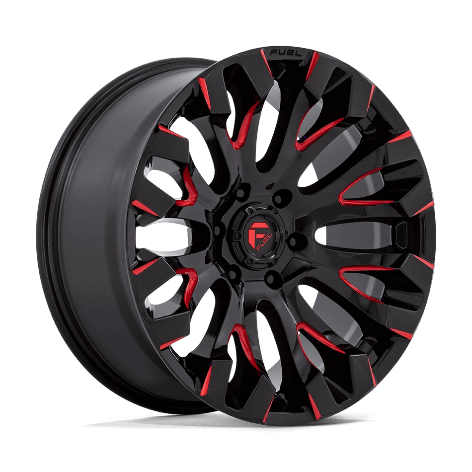 Fuel 1PC D829 QUAKE 20x9 ET1 6x135 Gloss Black Milled w/ Red Tint