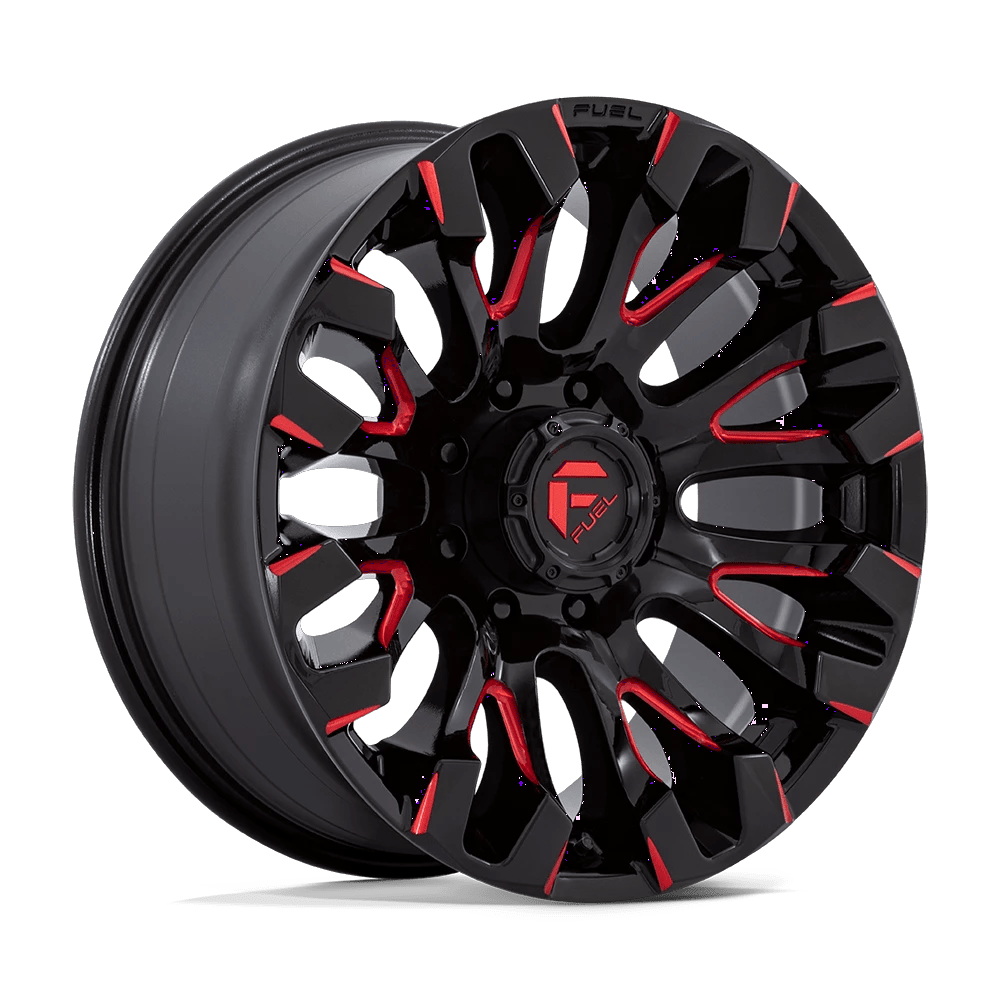 Fuel 1PC D829 QUAKE 20x9 ET1 8x165.1 Gloss Black Milled w/ Red Tint
